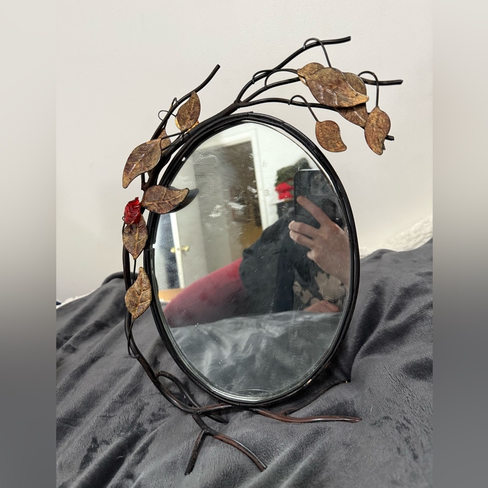 Vintage Metal Leaf Mirror